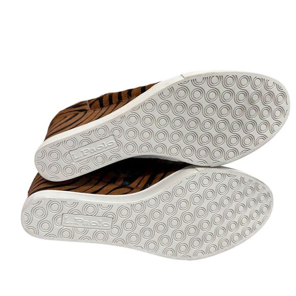 Linea Paolo Wedge‎ Sneaker Size 8 Real Calf Hair Leather Fashion Zebra Print NEW - Picture 11 of 11
